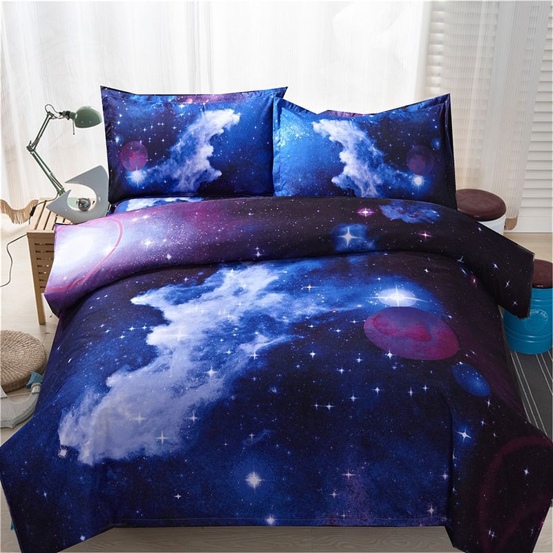 Galaxy Sky Cosmos Duvet Cover & 4 cái Đặt Gối Queen Size Bộ đồ giường