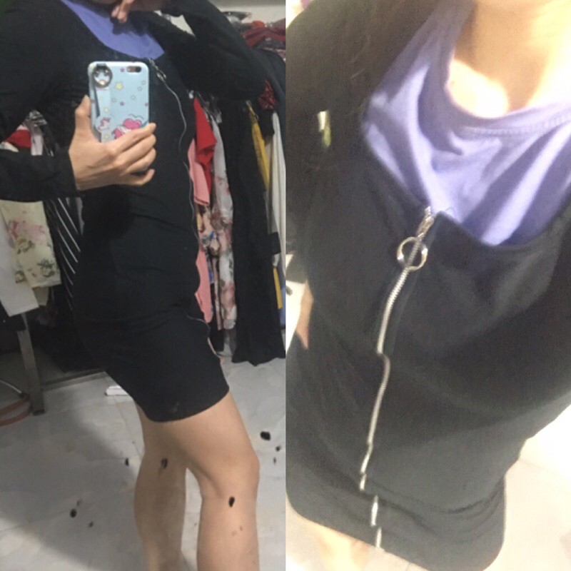 Đầm body khoá dọc thân tay dài sexxy Ảnh thật | BigBuy360 - bigbuy360.vn