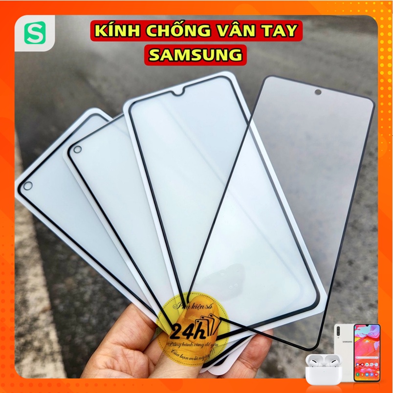 Kính Cường Lực Chống Vân Tay Cho Samsung A14 5G  A13 4G 5G A23 4G 5G M33 5G A70 A70S A90 5G Full viề