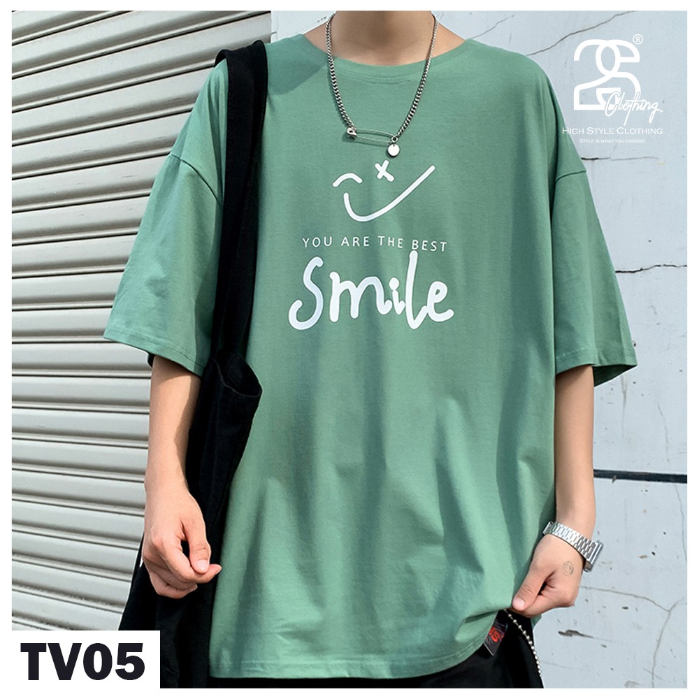Áo Tay Ngắn Unisex Form Rộng Nữ Nam 2s Clothing Áo Thun Unisex Cổ Tròn Cotton Oversize Giá Rẻ In Hình Smile Drew TV05 | BigBuy360 - bigbuy360.vn