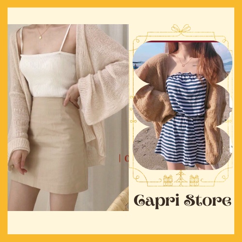 Áo khoác cadigan len mỏng nữ phong cách Ulzzang phù hợp đi du lịch biển - CAPRI STORE