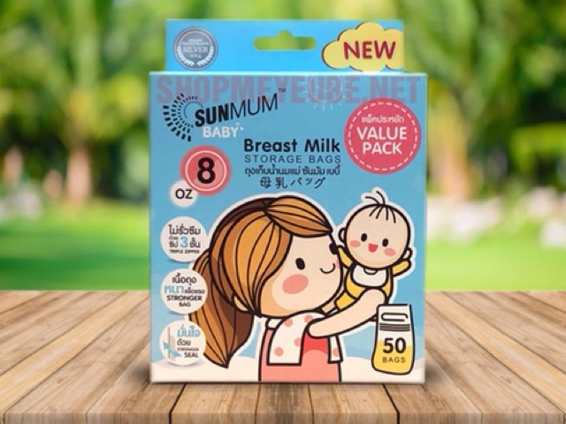 Túi trữ sữa SUNMUM hàng Thái Lan mẫu mới 2020