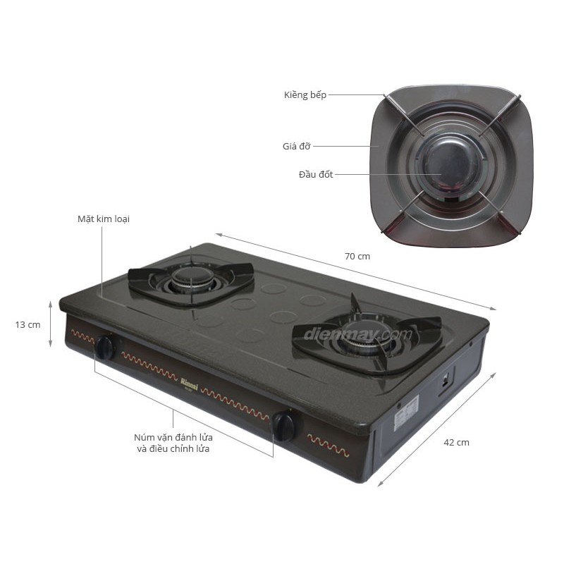 Bếp gas đôi Rinnai RV-287(G)N (Đen)