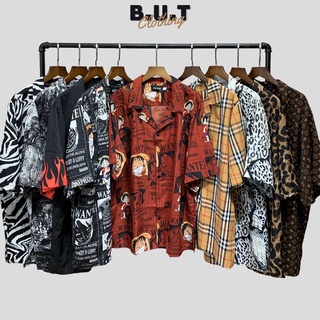 Áo sơ mi họa tiết ngắn tay unisex trơn mềm dành cho nam nữ | BUTCLOTHING
