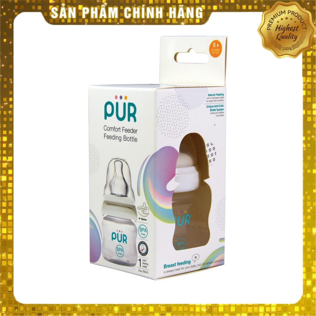 Bình sữa cổ thường Pur - Comfort Feeder 60ml cho bé sơ sinh