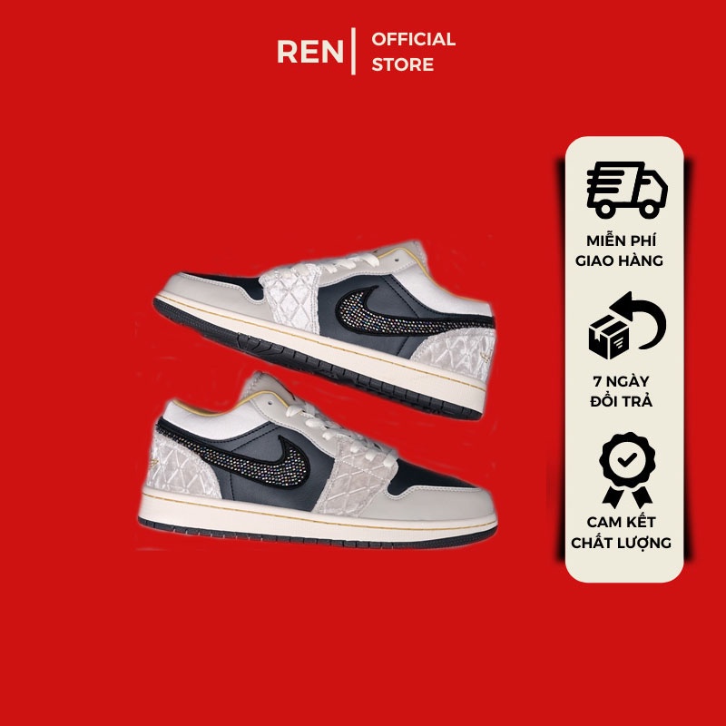 Giày thể thao sneaker Jordan 1 Low " Beaded Swoosh" 🔥
