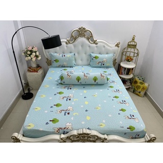 Bộ drap☘️FREESHIP☘️ga thun lạnh- thun Hàn quốc mẫu hươu( 1 ga , 3 vỏ gối)