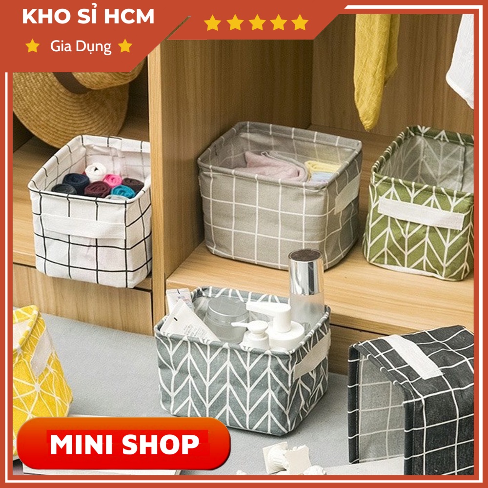 Giỏ Vải Vuông Đựng Đồ Để Bàn MINISHOP B407