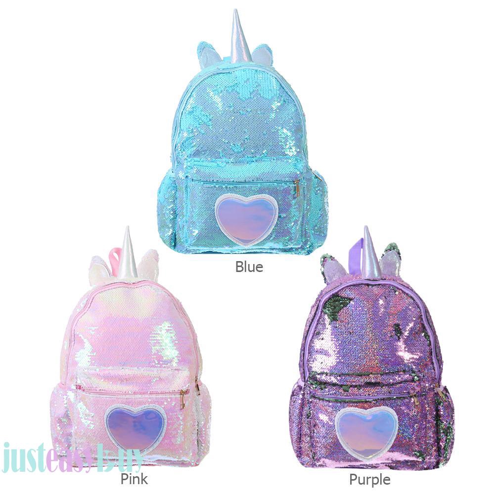 Balo đeo vai họa tiết trái tim đính sequin lấp lánh dễ thương