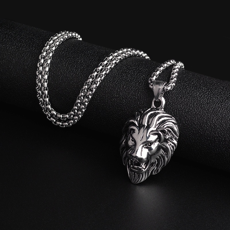 Vòng cổ HìNh ĐầU Sư Tử BằNg ThéP Không Gỉ