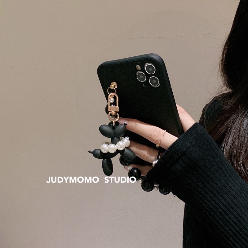 Ốp Điện Thoại Dẻo Họa Tiết Chú Chó Đeo Bong Bóng Dễ Thương Chống Sốc Cho iPhone11 Apple xs max 12pro 7