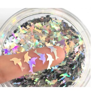 2g kim tuyến ngũ sắc hình cá heo trang trí resin - trường thịnh epoxy