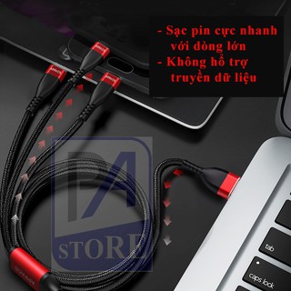 Cáp Sạc 3 Đầu Chính Hãng APPACS - Iphone Lightning, Micro USB, USB Type C
