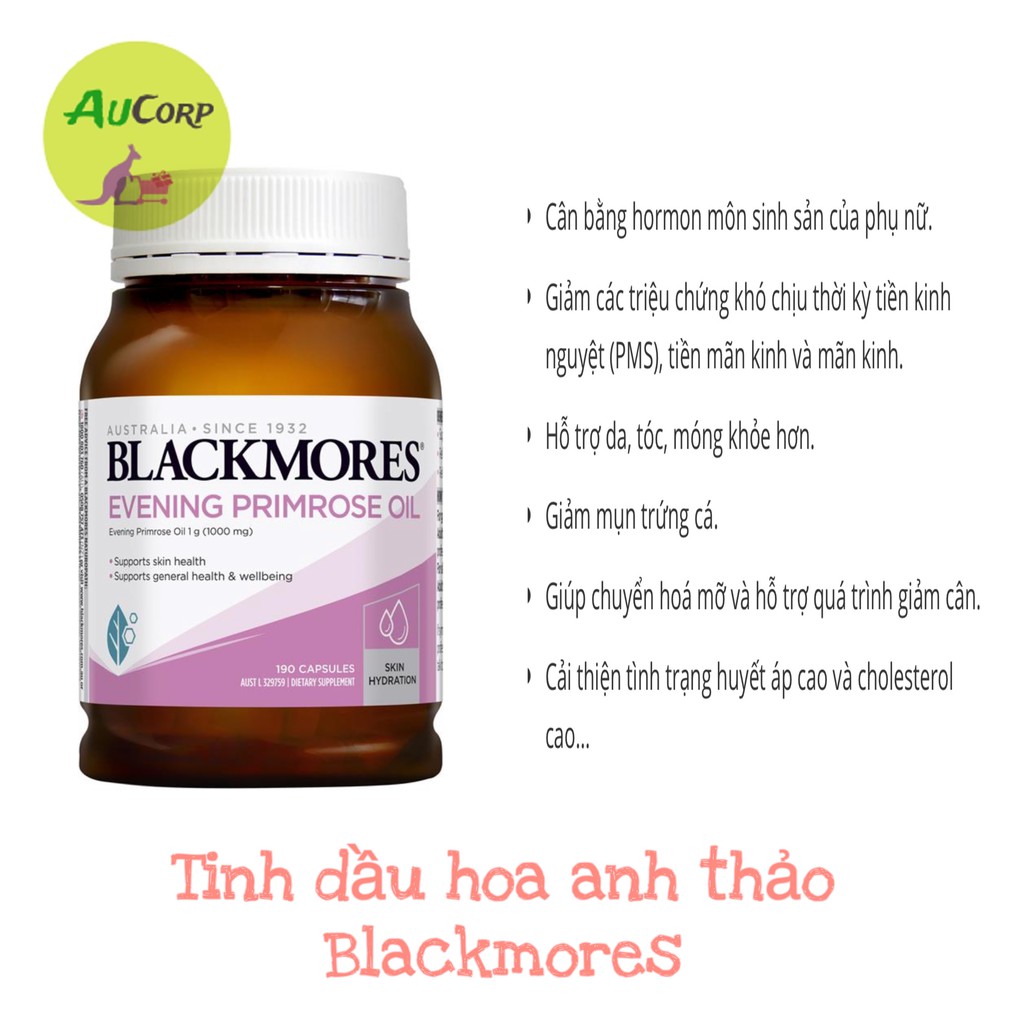 Tinh Dầu Hoa Anh Thảo - Blackmores Evening Primrose Oil - ÚC - (190 viên) | Thế Giới Skin Care