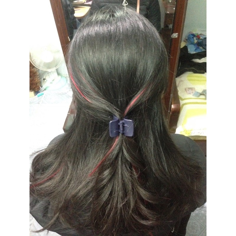 TÓC LIGHT NỐI MÀU ĐỎ VANG kèm chì hoặc chun nối