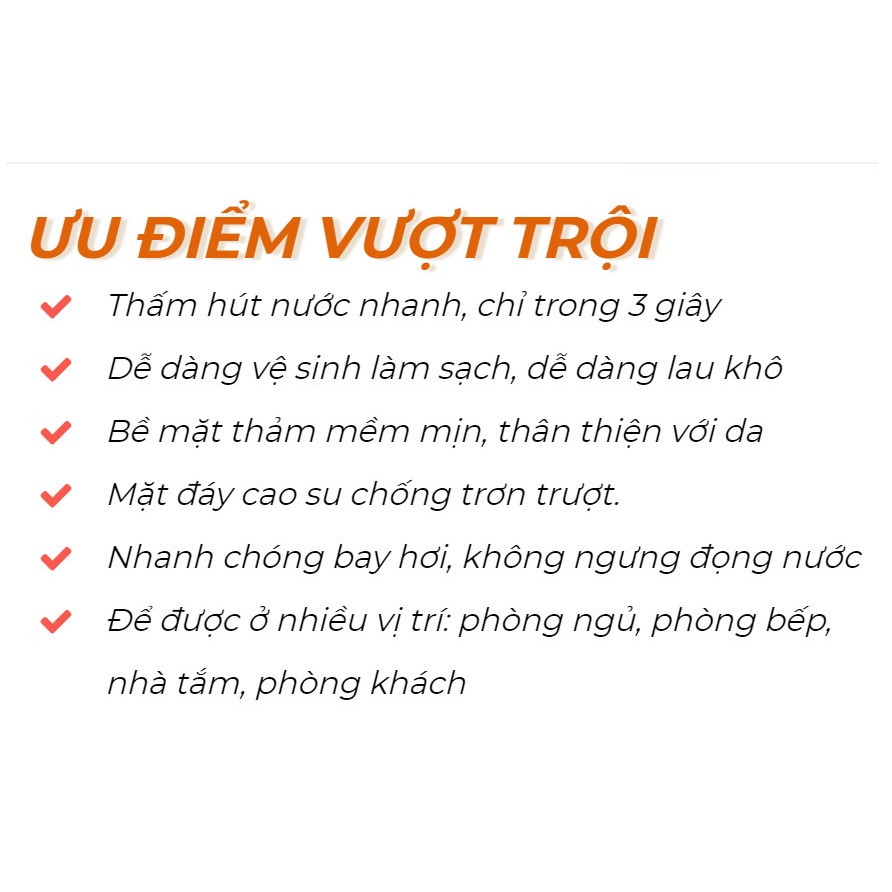 [FREESHIP ❤️] Thảm Dậm Chân Silicon Hút Nước Siêu Thấm, Thảm Lau Chân Siêu Mềm, Dày, Chất Liệu Chống Trượt - Hàng Loại 1