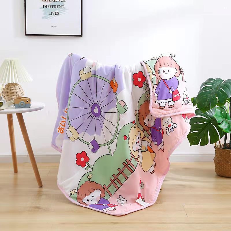 Chăn poly đắp điều hòa cho bé trai bé gái đắp mùa thu hoặc mang đi học vừa mỏng vừa ấm áp (GIAO NGẪU NHIÊN)