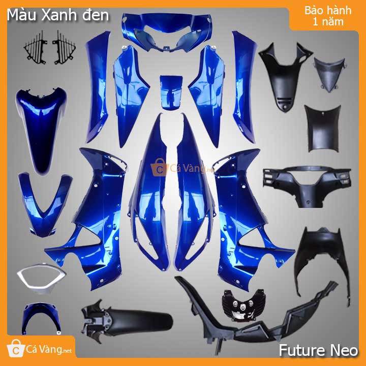 Vỏ nhựa xe máy Future Neo 125 nhựa ABS trắng cao cấp màu XANH ĐEN