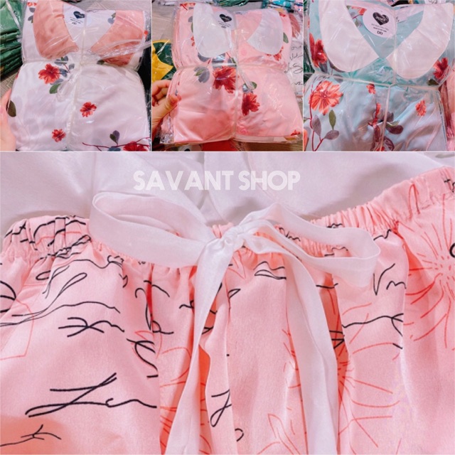 [ MẪU MỚI SIÊU HOT ] Pijama Lụa Satin Cổ Sen Tay Phồng Cổ Điển Sang Chảnh