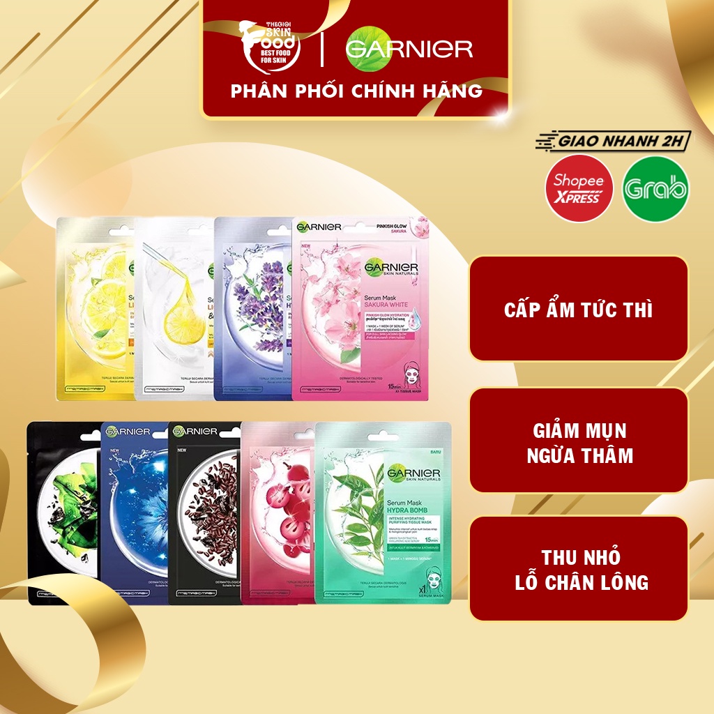 Mặt Nạ Tinh Chất, Chiết Xuất Thiên Nhiên Garnier Serum Mask