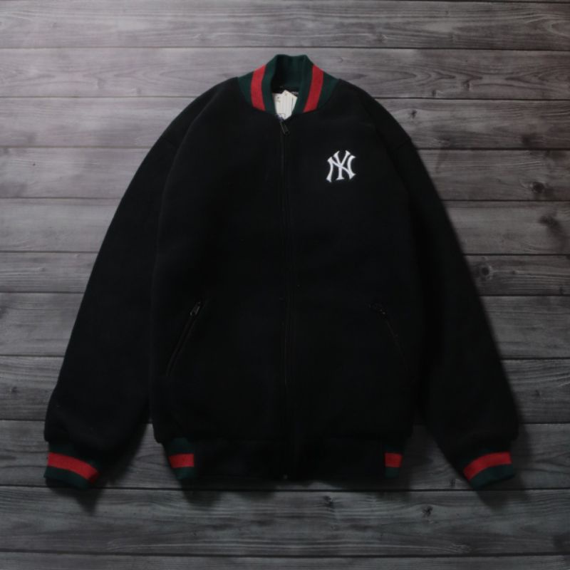 Varsity MLB NEW YORK Áo Khoác Bóng Chày Thêu LOGO GUCCI x MLB NEW YORK YANKESS Cao Cấp