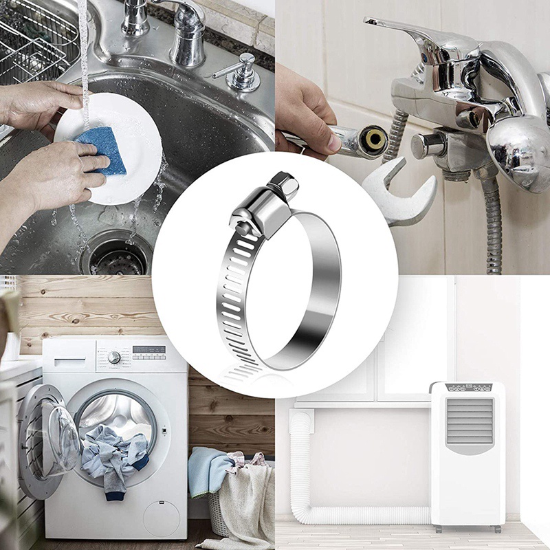 Set 2 Đầu Nối Ống Nước Máy Giặt Kèm 4 Kẹp Cố Định