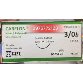 Chỉ khâu phẫu thuật CPT không tiêu 3/0,17k/sợi,hộp 24 sợi