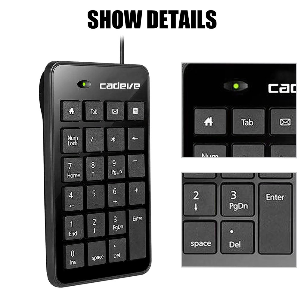 Bàn Phím Số Mini 23 Phím Cổng USB Có Dây Cho Laptop Bàn phím số USB Bàn phím số mini có dây