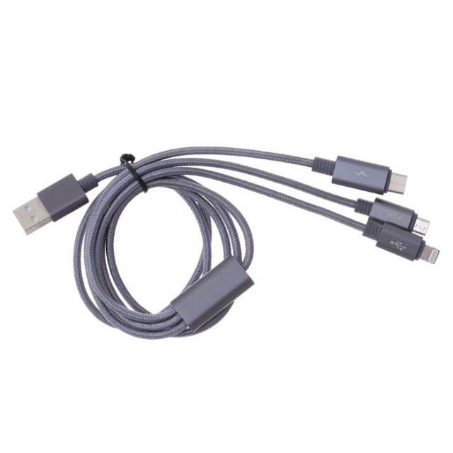 Cáp usb type C 3 đầu chống đứt sạc nhanh.( hàng xịn loại 1)