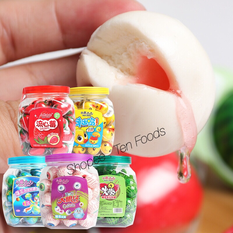 [ Hộp 50 Viên ] Kẹo Dẻo Con Mắt Có Nhân / Kẹo Dẻo Nhãn Cầu