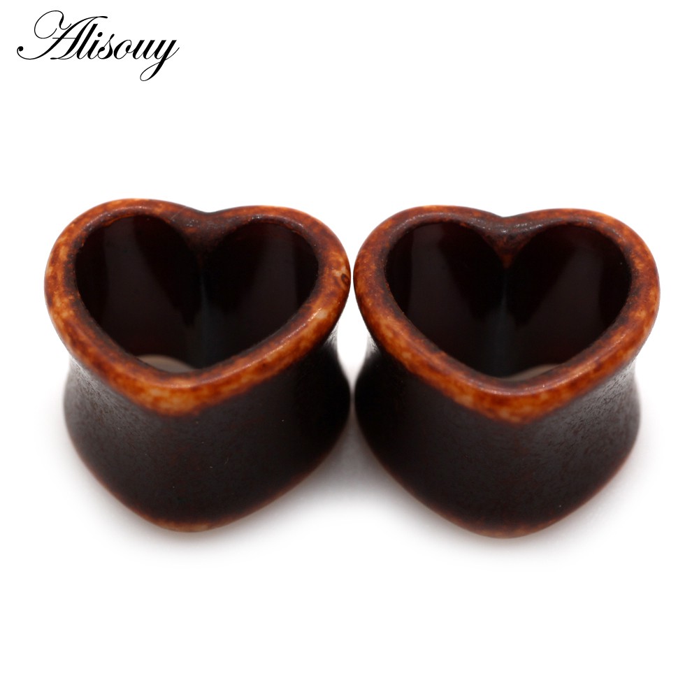 Alisouy 1 Cặp Nút Nong Tai Hình Trái Tim Bằng acrylic 4-12mm