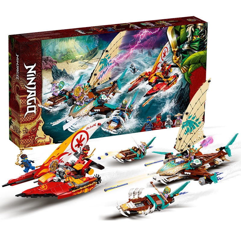 Đồ chơi giáo dục lắp Ráp mô hình 3083 Trận hải chiến Catamaran Ninja Catamaran Sea Battle Battleship Vehicle Season 15