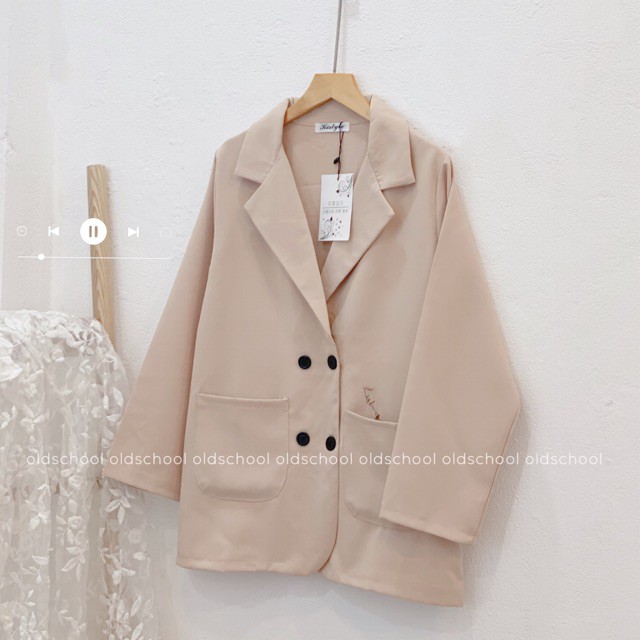 Áo Blazer tay dài màu trơn cho nữ - vest trơn A57 -khoác mùa thu dáng dài thời trang Hàn Quốc ulzzang