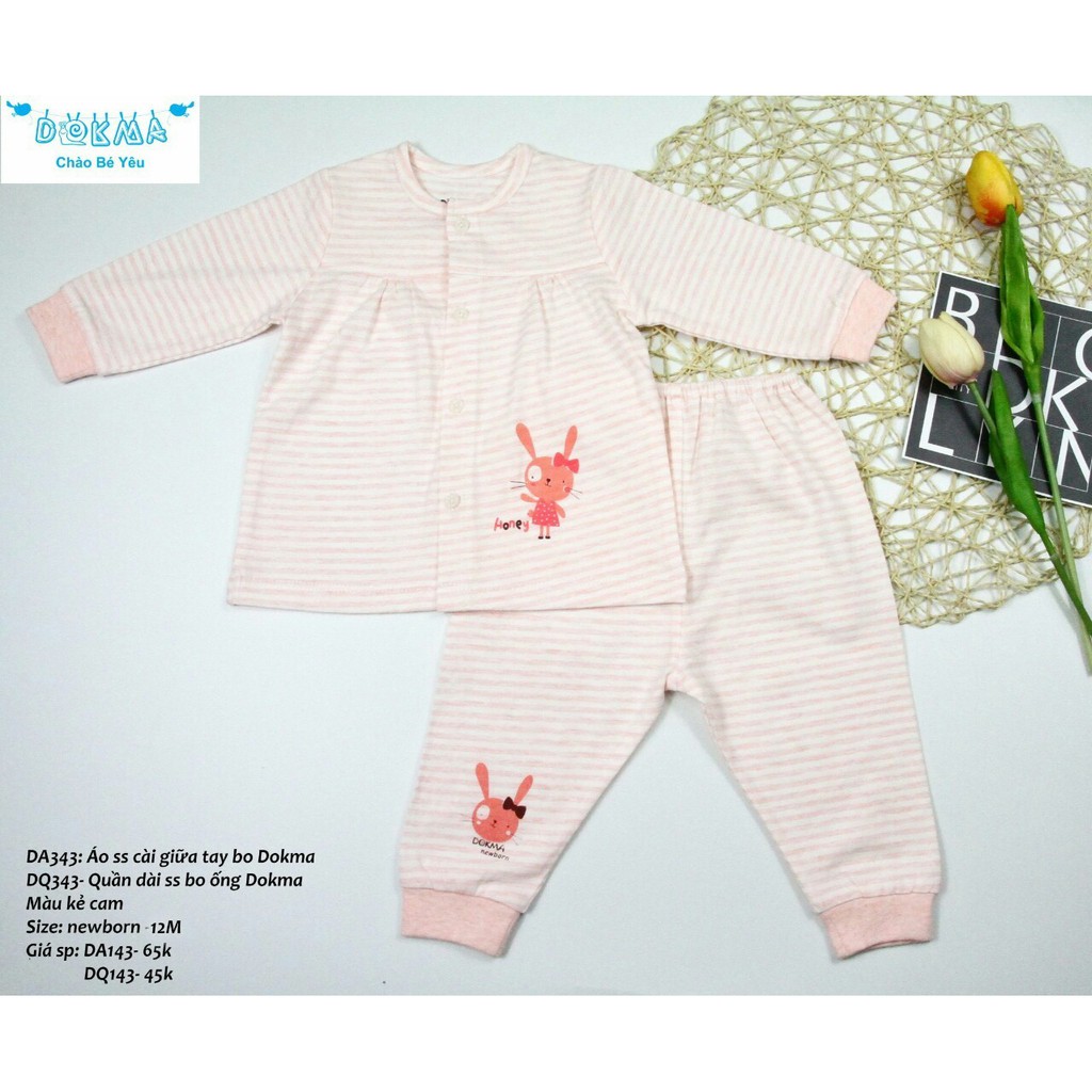 Bộ dokma cotton organic mùa thu cho bé