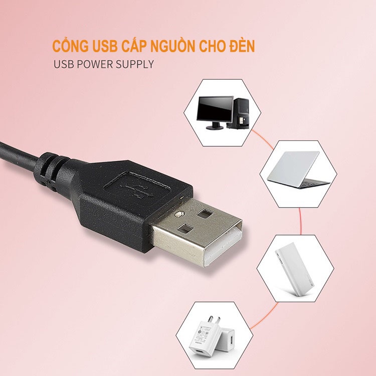 Đèn tròn livestream để bàn tăng giảm sáng 3 màu 2 kẹp điện thoại live stream quay video tiktok xem phim dạy học online
