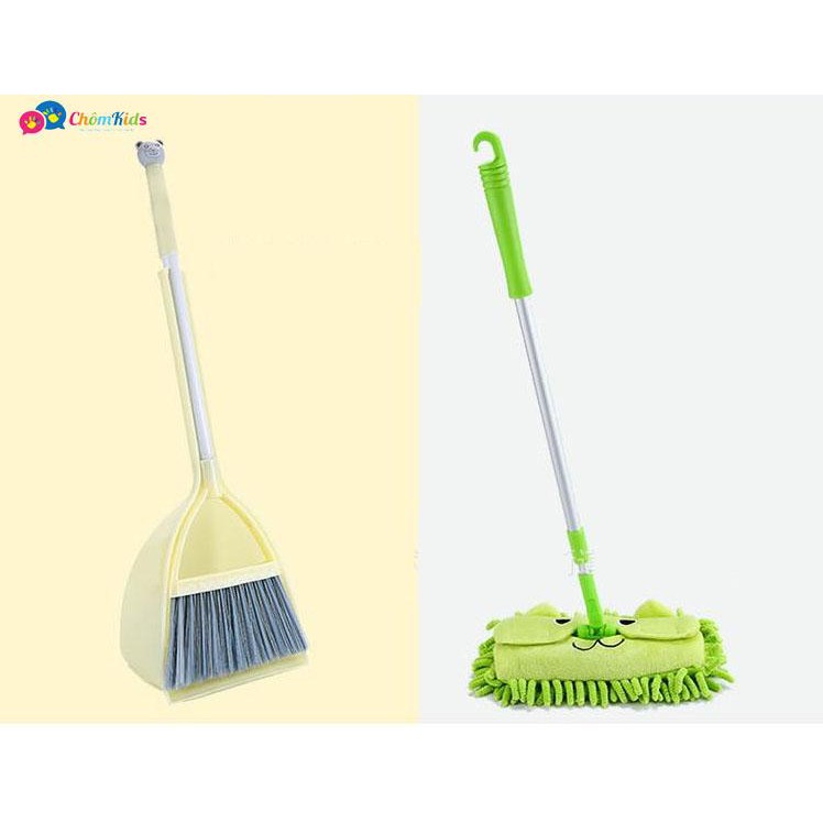 Bộ chổi, Quét Rác Và Cây Lau Mini Cho Bé Tập Làm Việc Nhà (COMBO 3 SẢN PHẨM)
