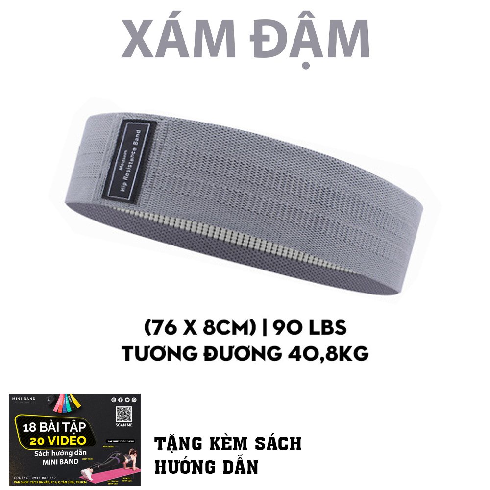 Dây kháng lực tập gym, mini band tập mông đàn hồi power band kháng lực vải Aolikes 3605