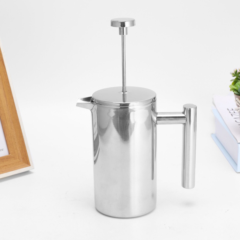 Ấm Đun Nước Bằng Thép Không Gỉ 350ML 12Oz Kèm 5 Muỗng Đo Lường Và 5 Màn Lọc