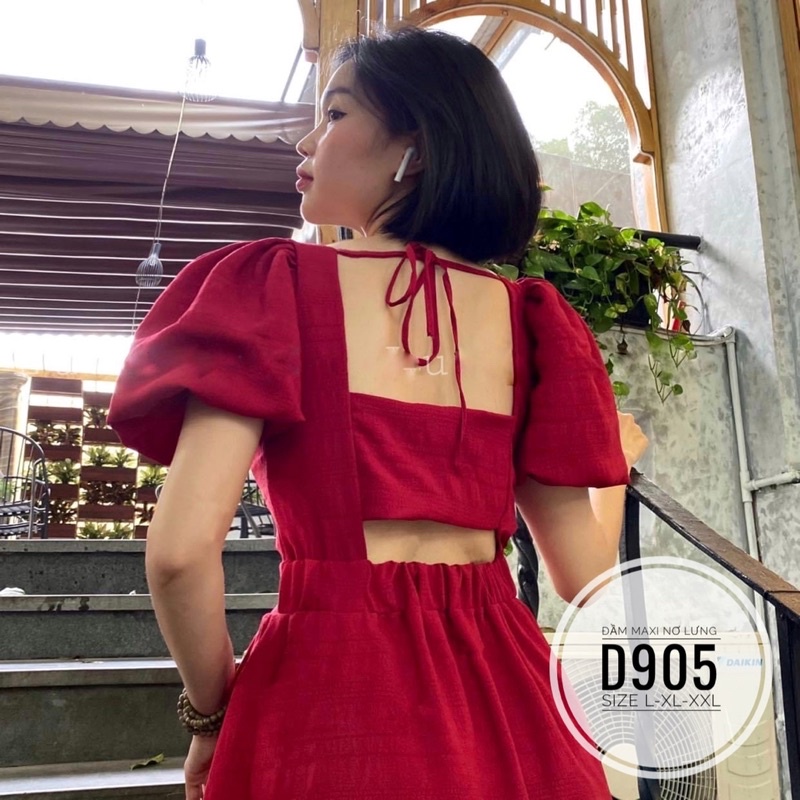 BIGSIZE Đầm nơ lưng D905