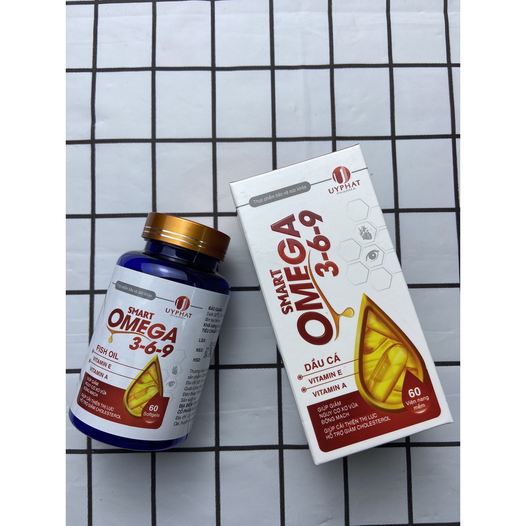 Omega 369 SMART - Viên uống bổ mắt giúp giảm nguy cơ xơ vữa động mạch, cải thiện thị lực, hỗ trợ giảm CHOLESTEROL