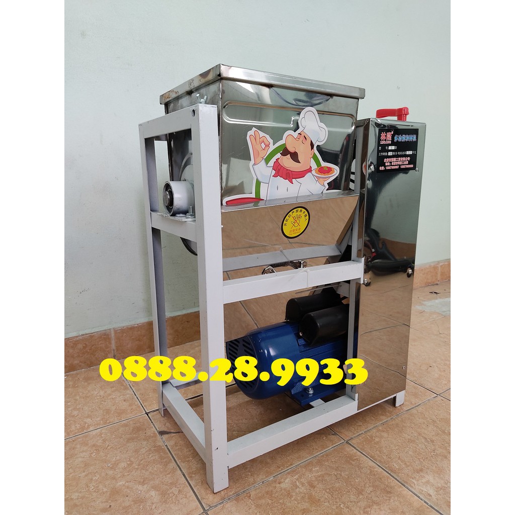 Máy trộn bột nằm ngang, máy nhồi bột ngang 10Kg bột/mẻ động cơ 2.2KW mạnh mẽ thiết kế Inox bền đẹp vệ sinh