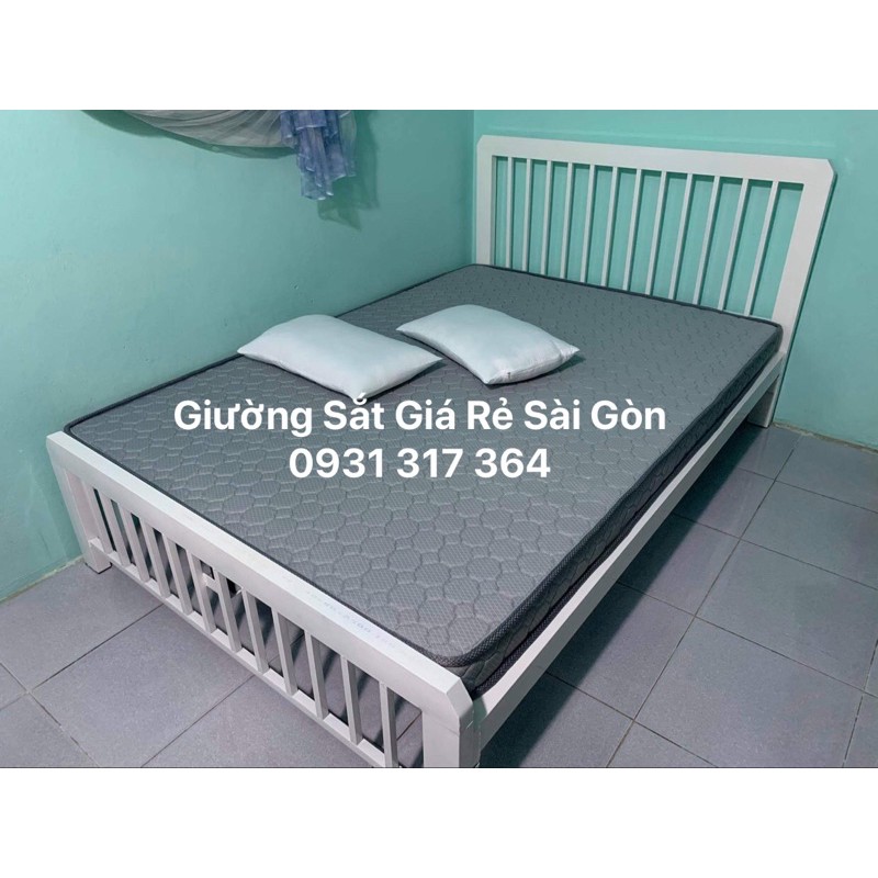 Combo Giường Khung Hộp 4-8 , 1m6x2m + Nệm Caosu Tổng Hợp 1m6x2m 10phân