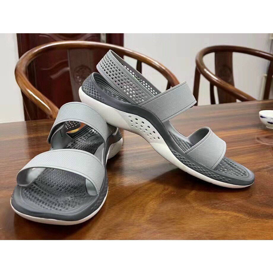 Giày Sandal Crocs Literide Nữ, Quai Ngang Nhẹ Ôm Chân, Đế Êm Chống Trơn Trượt