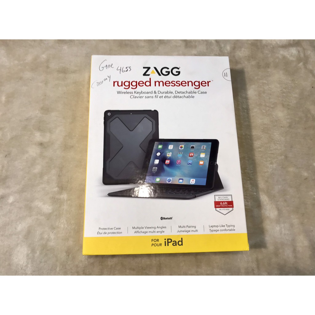 Combo bàn phím bluetooth + ốp lưng Zagg Rugged Messenger dành cho iPad 9.7 2017/2018 (gen 5/ gen 6)