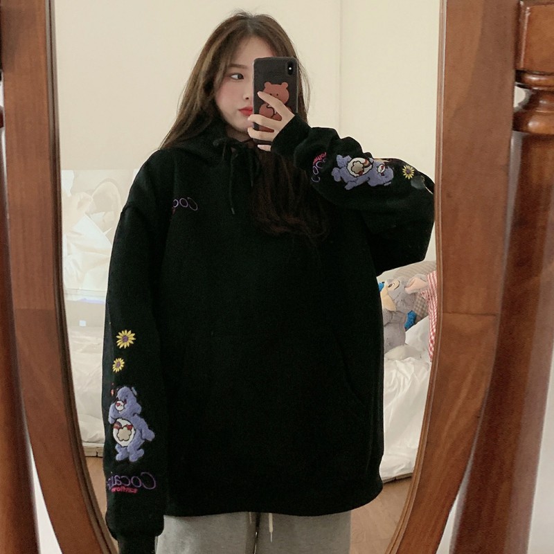 [áo hoodie nữ form rộng] áo hoodie nữ unisex form rộng COCAINE mặc nhà đi chơi thời trang học sinh hàn quốc | BigBuy360 - bigbuy360.vn