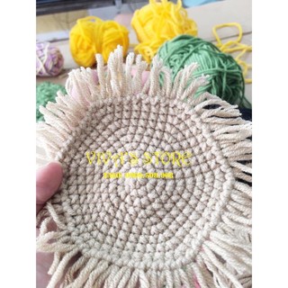miếng lót ly bằng len cute