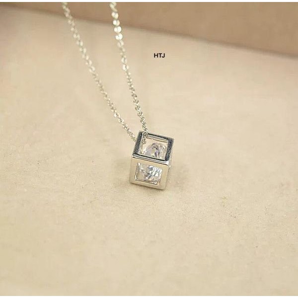 Dây chuyền nữ bạc thật mặt rubic xinh xắn/ Trang sức bạc JQN gian hàng uy tín, chất lượng