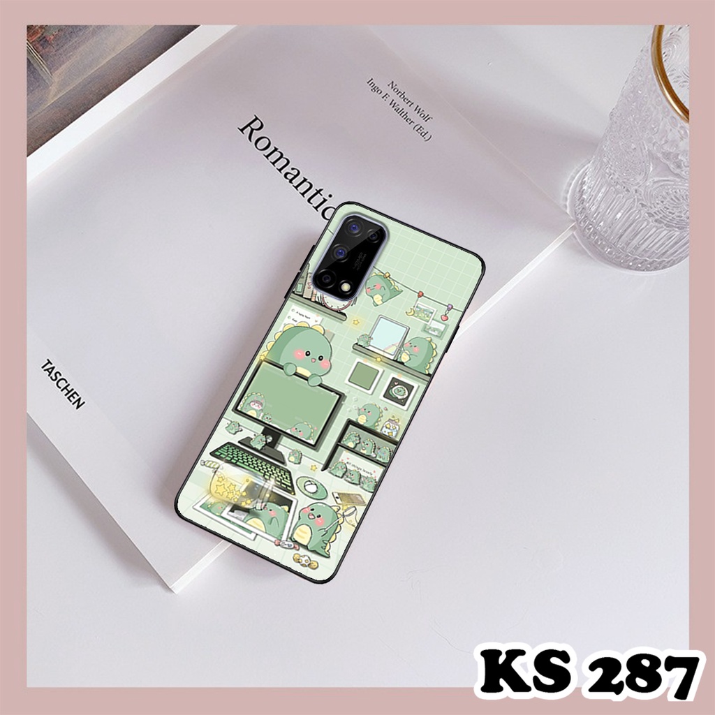 Ốp lưng Oppo Realme V5 5G - Ốp Oppo in hình khủng long DinoCute - Lưng nhám viền TPU