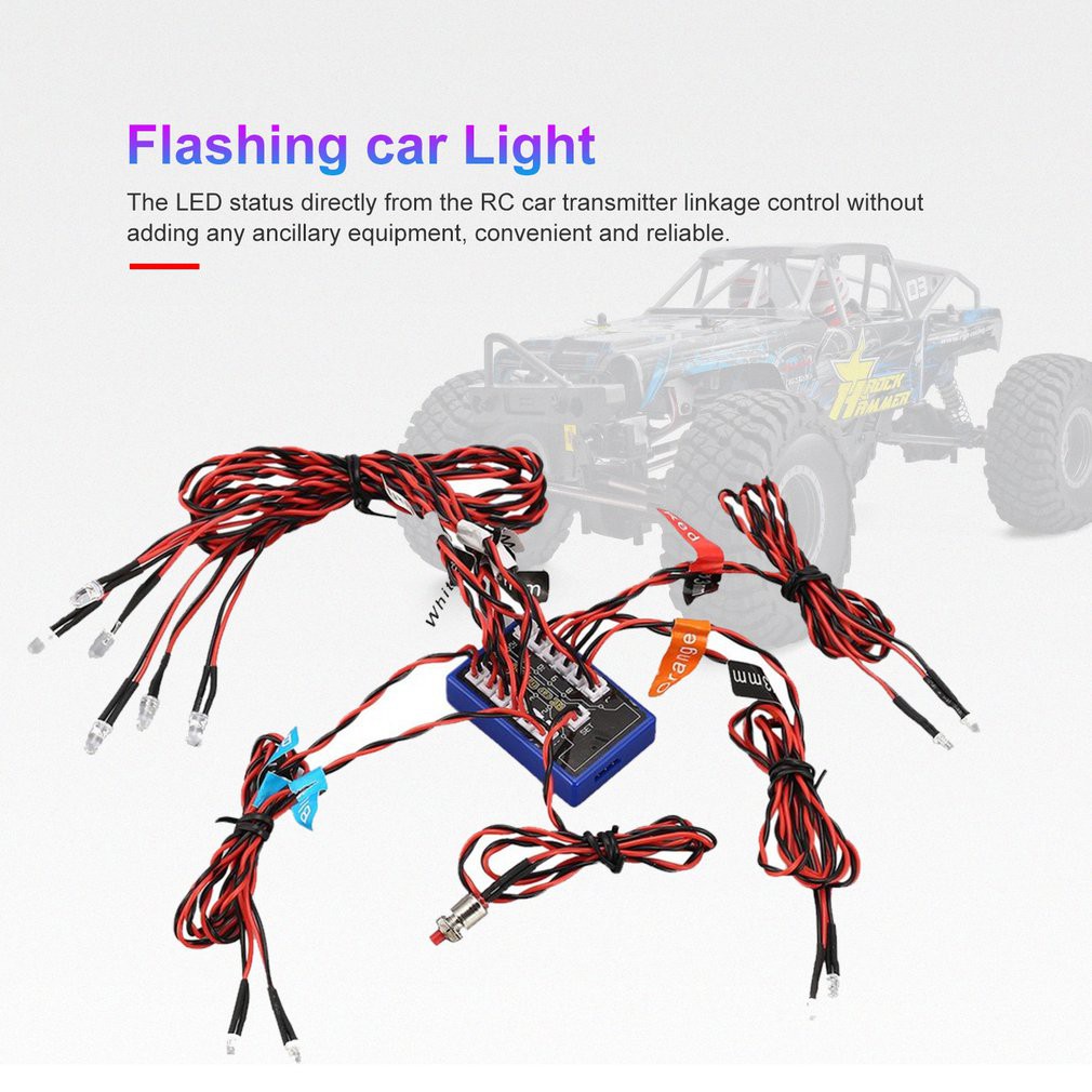 Bộ đèn siêu sáng cho xe điều khiển từ xa 1/10 1/8 RC HSP CC01 SCX10 kèm phụ kiện
