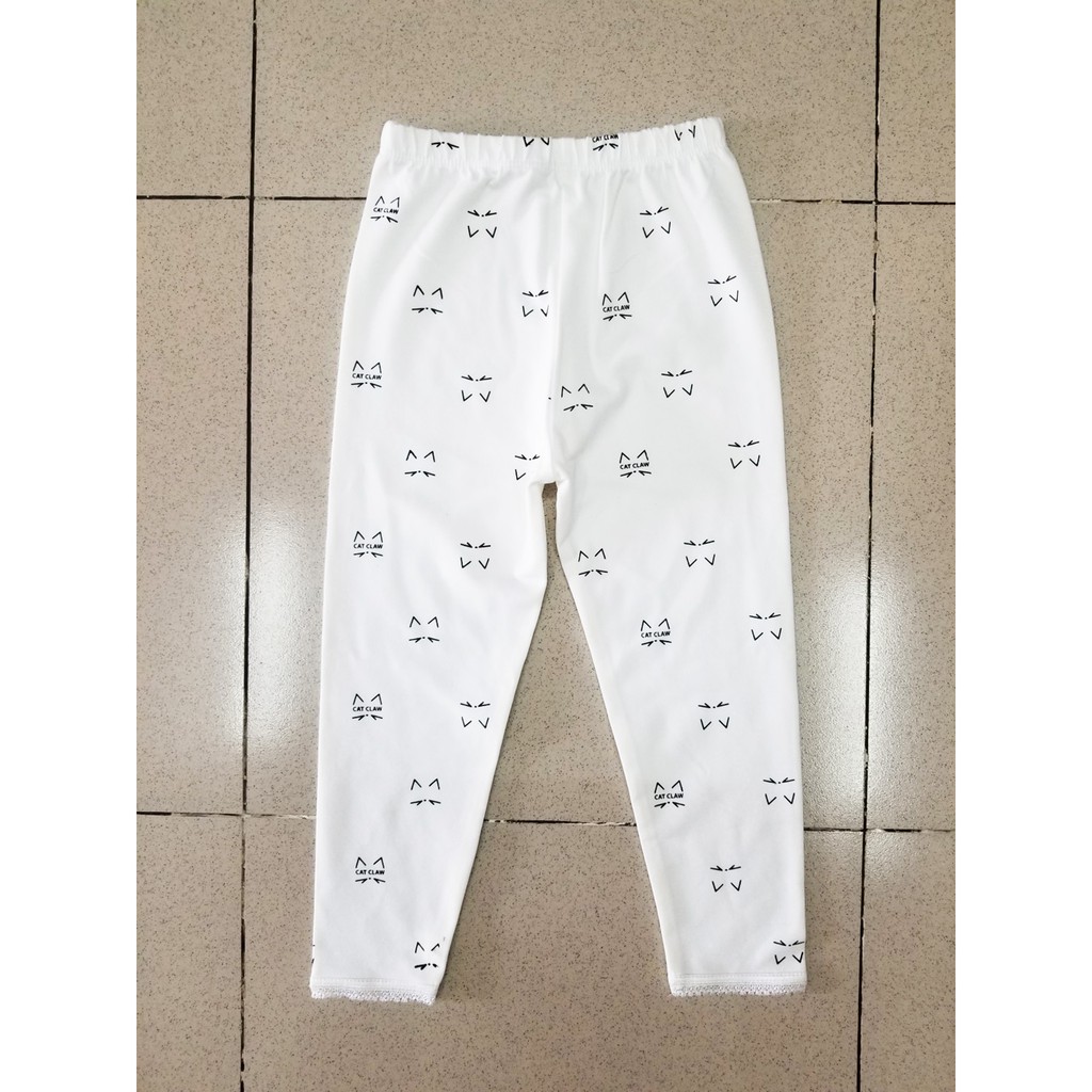 Quần legging dài bé gái in mèo dễ thương